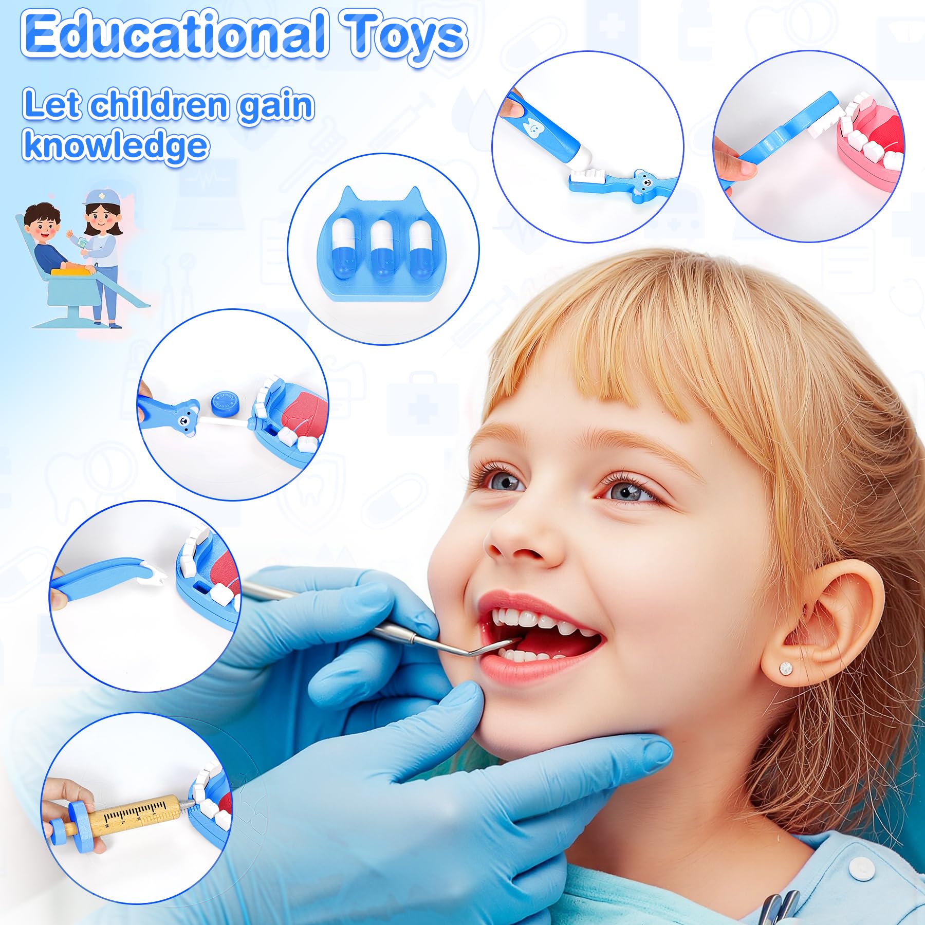 Ophy Valigetta Dottore Bambini, Kit Dottoressa con Stetoscopio ad Alta Simulazione Kit Dottore Bambino per Bambini dai 3 Anni Gioco di Ruolo per Ragazzi e Ragazze di 3-8 Anni Kit Medico Giocattolo