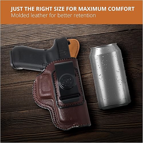 Miniatura 4 de PH - Funda de cuero genuino para pistola Glock 172231, funda táctica de cuero Iwb, funda de cuero oculta, cómoda apéndice de transporte diario,