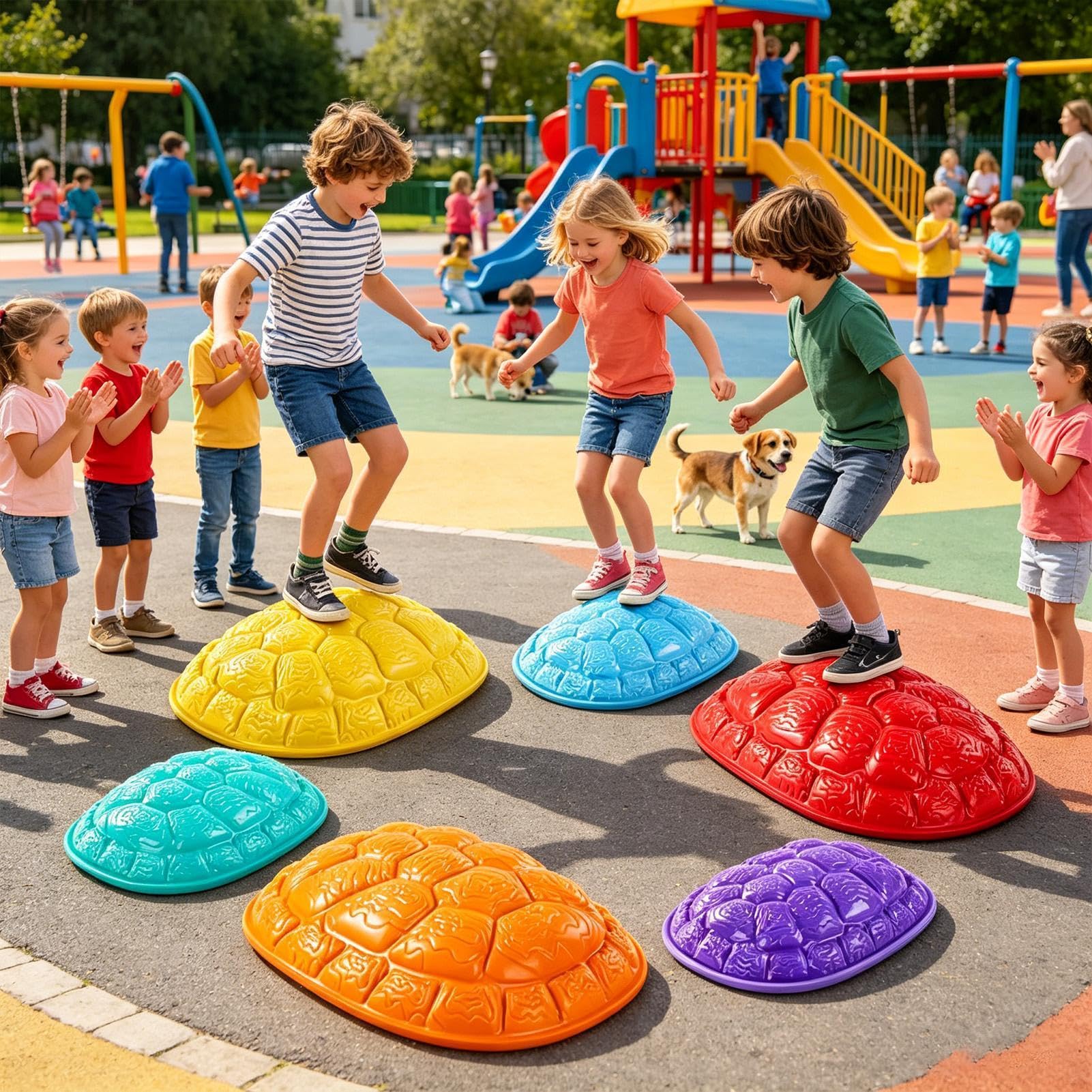 Kamienie sensoryczne dla równowagi 6 sztuk kolorowe układane w stosy