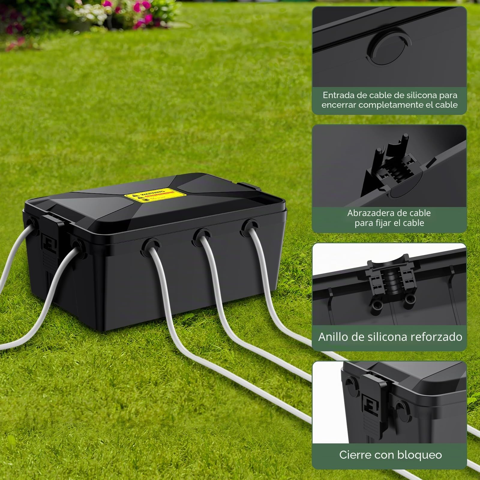 EYPINS Caja Estanca Exterior Eléctrica IP54,Caja Organizador de Cables,Resistente a Impactos y al Agua, Montaje en Pared(30x20x13cm),para Exteriores Festividades y Jardines