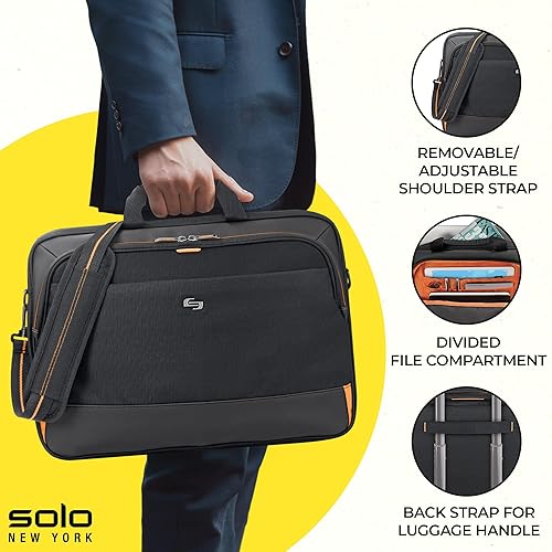 Miniatura 2 de Solo New York Maletín – Bolsa de transporte para laptop para mujeres y hombres, breve para viajes y trabajo, bolsillo interno para tableta, correa