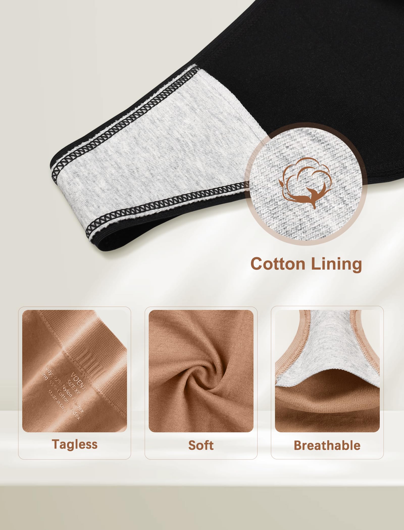 Voenxe Stringi Majtki Damskie Bezszwowe z Wysokim Stanem,5 Wielopak XS-XXL | Seamless Underwear Women Thong Panties,OddychająCe Bezszwowa Stringowe Tanga,Sportowe MięKka High Waist Bielizna Kobiet 5Pack