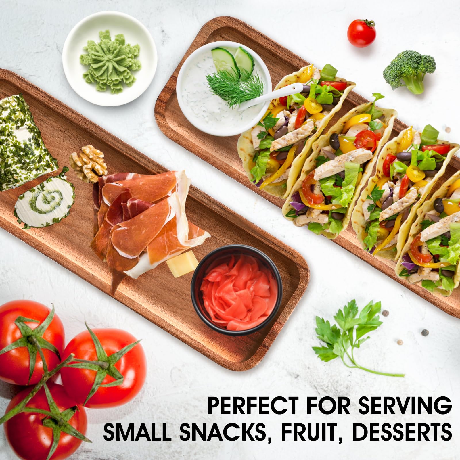 Plateau De Service En Bois D'acacia - Ajoute Une Touche