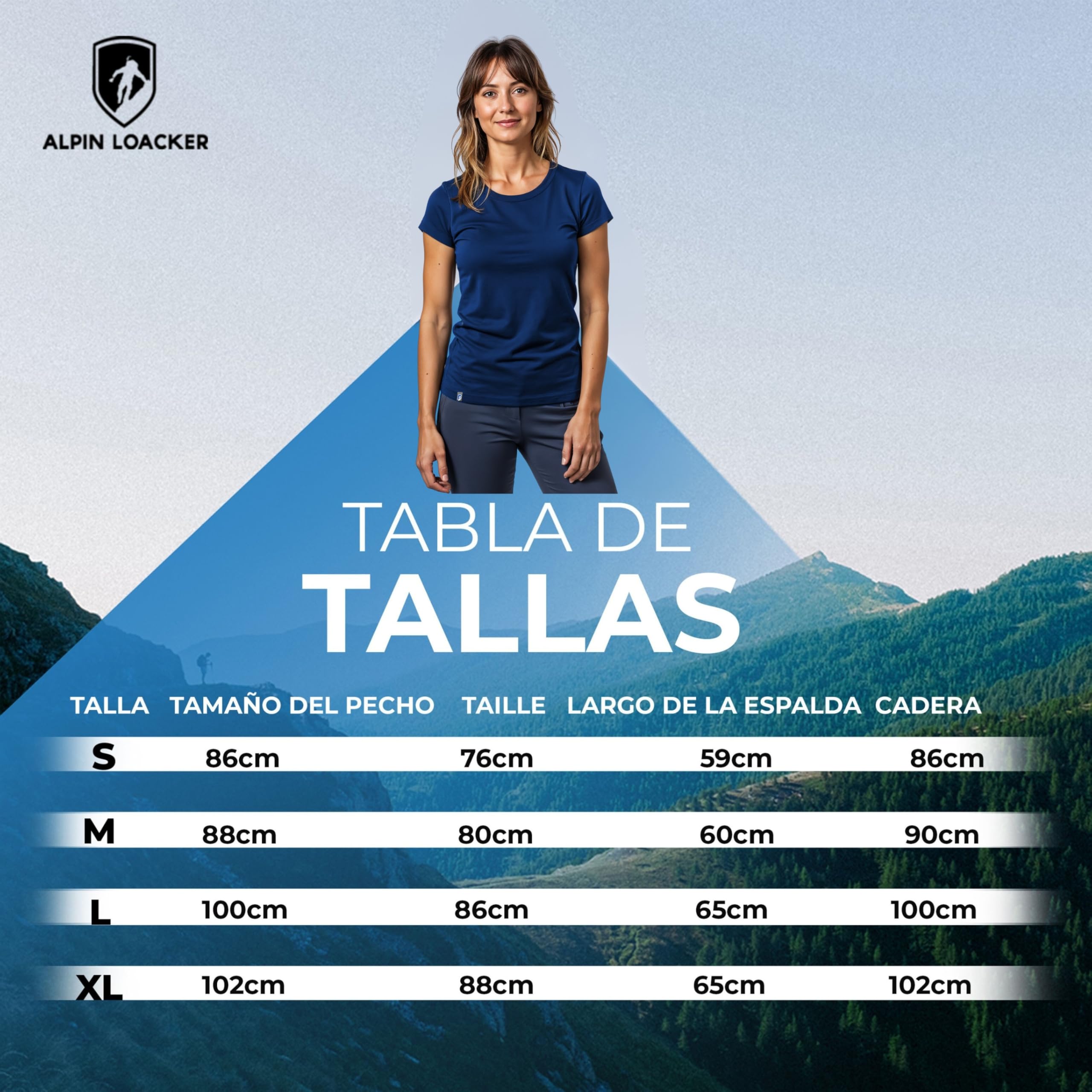 ALPIN LOACKER Coolmax - Camiseta de Merino para Mujer, Manga Corta, 150 g/m2, Transpirable, Secado rápido y refrescante, Camiseta de Lana Merino y Parte Superior térmica
