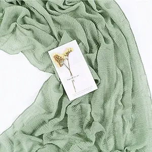 Sage Green Cheesecloth Table Runner 10ft Boho Gauze Table Runner for Baby Shower 35x120 Inches Rustic Cheese Cloth for Wedding Shower Valentines Party Summer Home Decorations