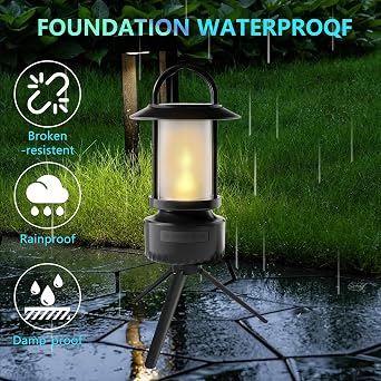 Waterproof Bluetooth Camping Lantern Speaker. (Black)