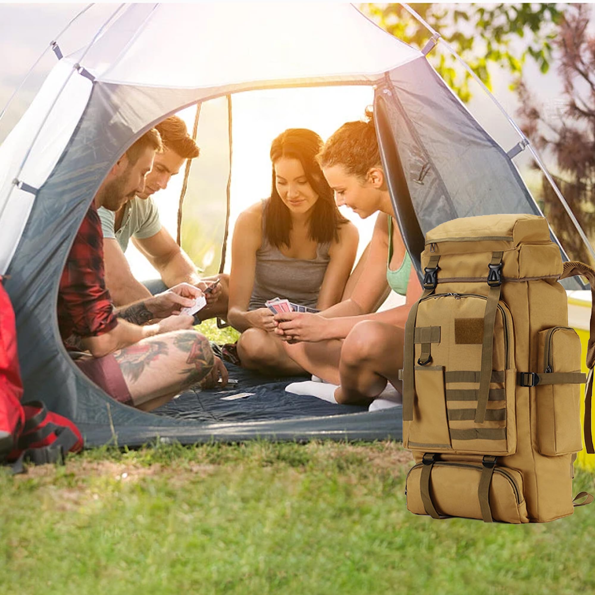 Zaino da Trekking, 80L Zaino da Viaggio, Impermeabile Sport All'Aperto Travel Zaino, Grande Zaino da Viaggio Leggero, Adatta per il Campeggio, l'Escursionismo e il Viaggio