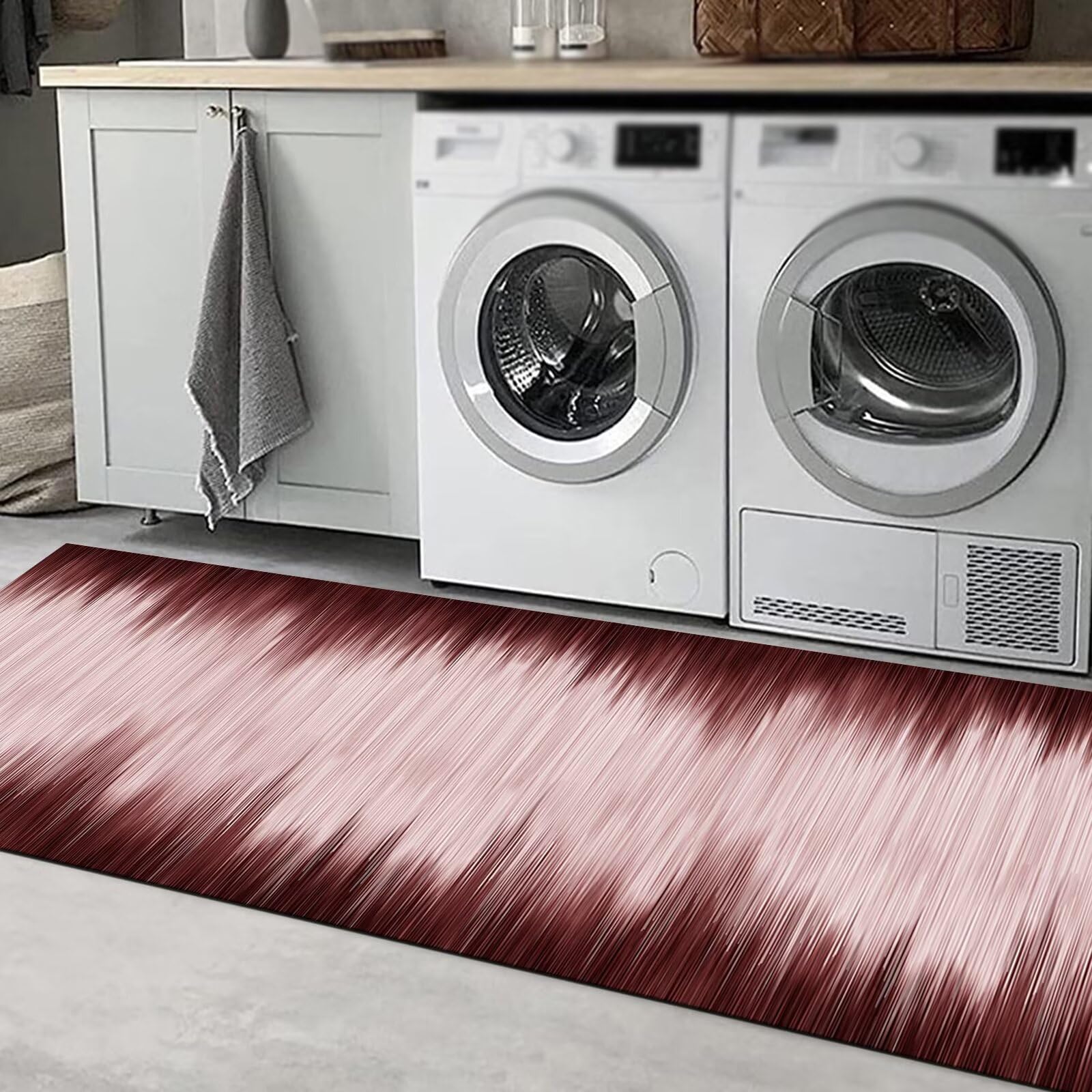 Tapijtloper Vloerkleed Lang Antislip Wasbare Keukenloper 110X500CM Moderne Vloermat Paars-Blauw Toegangsmatten binnen per meter Trapmatten tapijt loper ingang slaapkamer woonkamer wasruimte