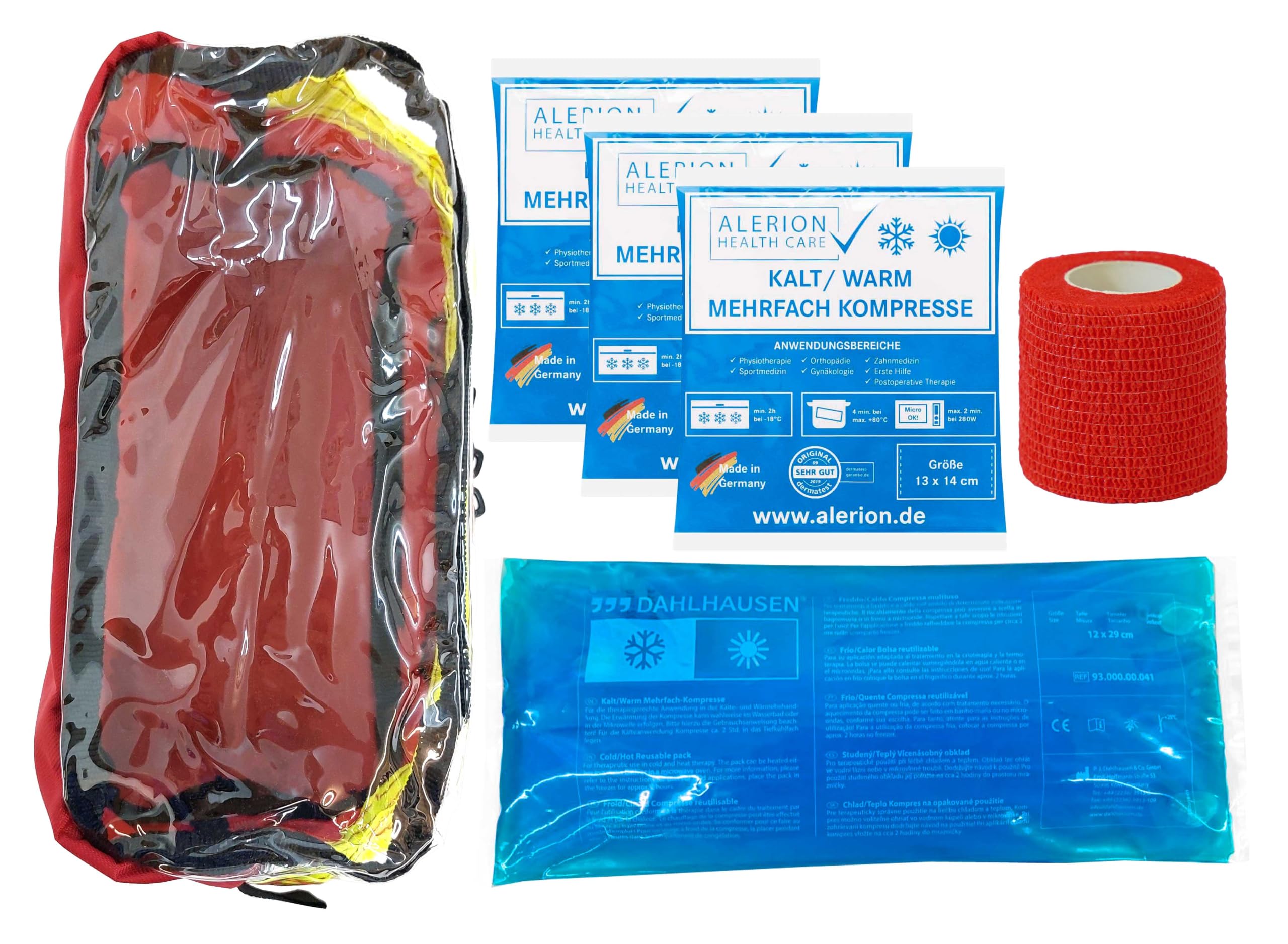 Sport-Betreuer-Set PRO - für Sport-Verletzungen + Physio in 5 Modultaschen | Füllung für Sport-Betreuer-Koffer - Erste-Hilfe- & Notfallrucksack "Sport", Trainer-Notfalltasche mit DIN-Verbandmaterial