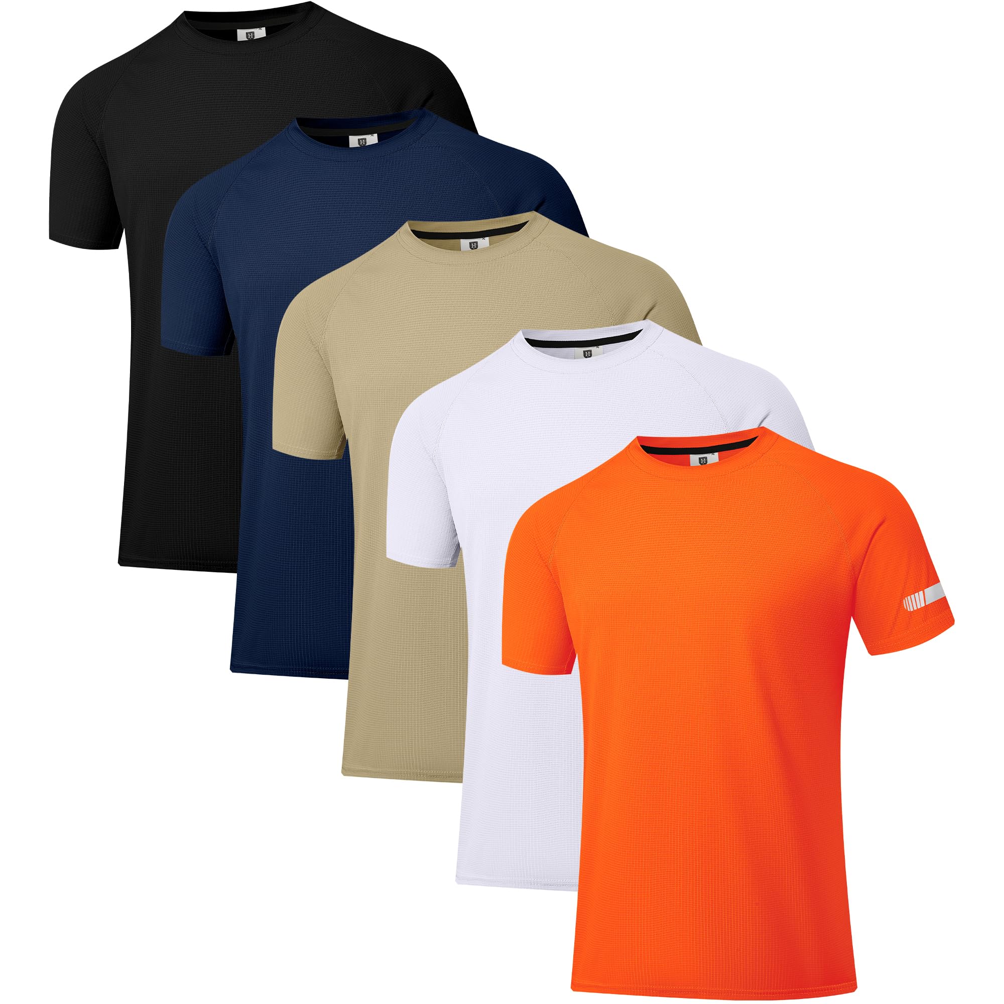 Holure Chemise d'entraînement à manches courtes en maille pour homme