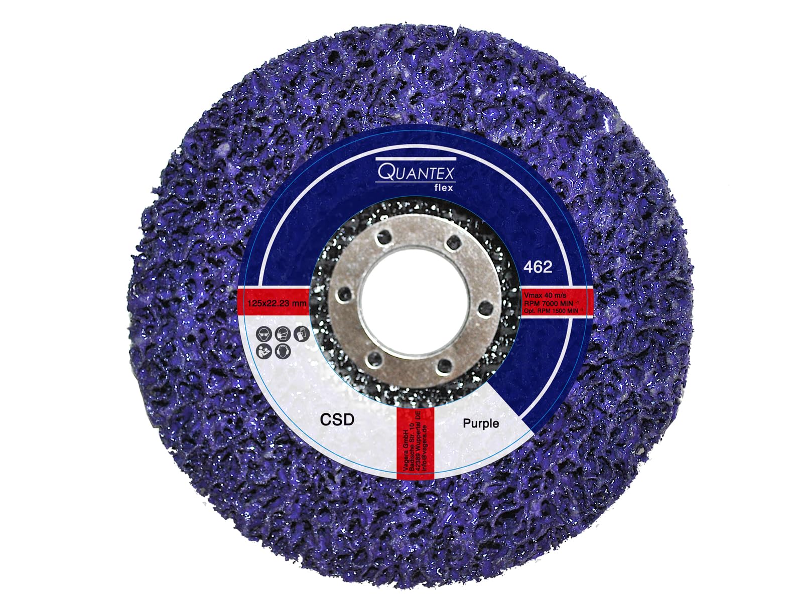 5 Stück Reinigungsscheibe Grobreinigungsscheibe CSD Ø 125mm CBS für Winkelschleifer Clean Strip Disc Premium Purple Nylongewebescheibe