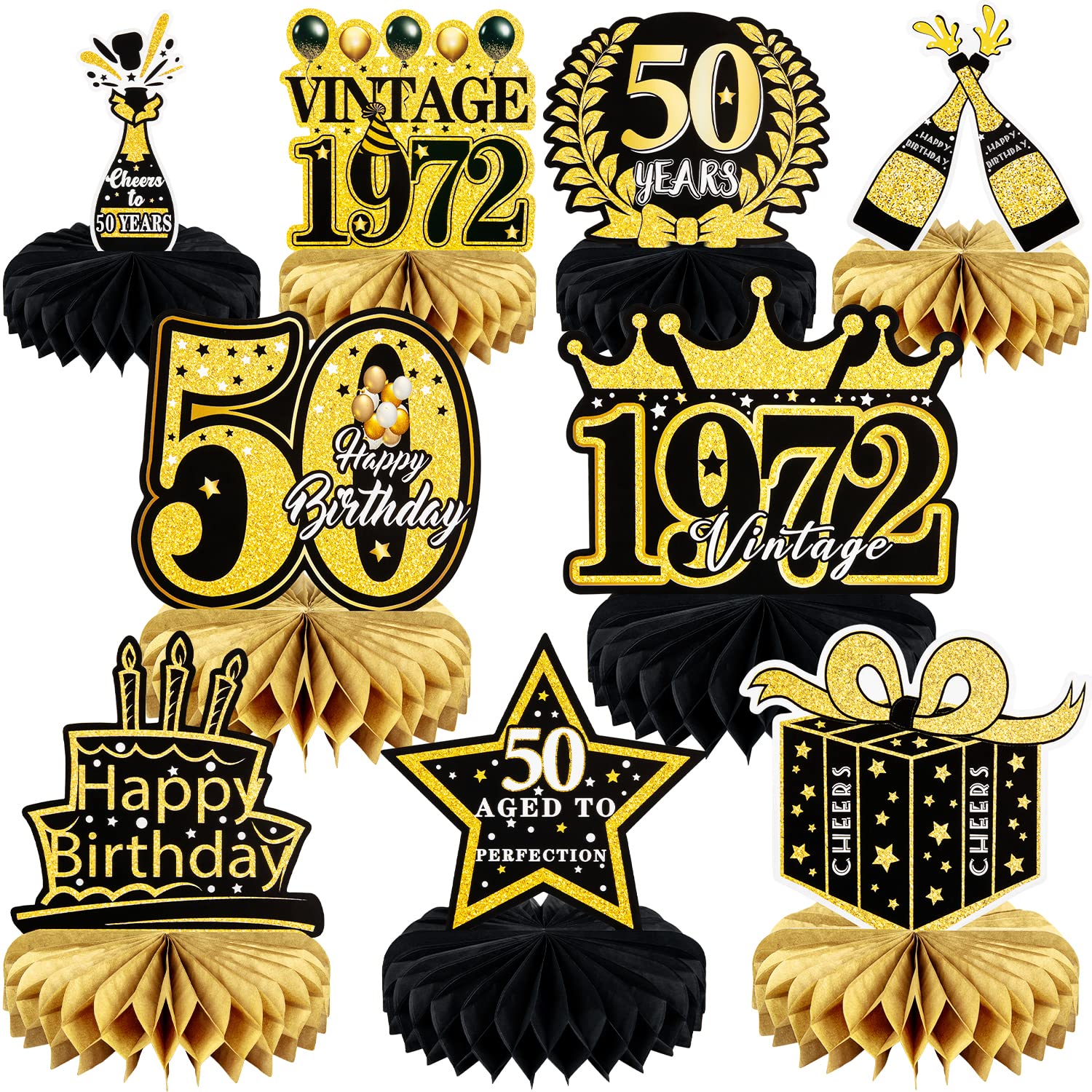 Buy 9 Pcs 50th Birthday Decoration for Men Women 50th Birthday Table