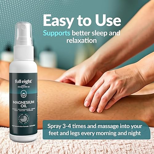 Miniatura 6 de Botella de aceite de magnesio puro con lavanda, spray corporal tópico de magnesio para pies, dolor muscular, calambres en las piernas y sueño,