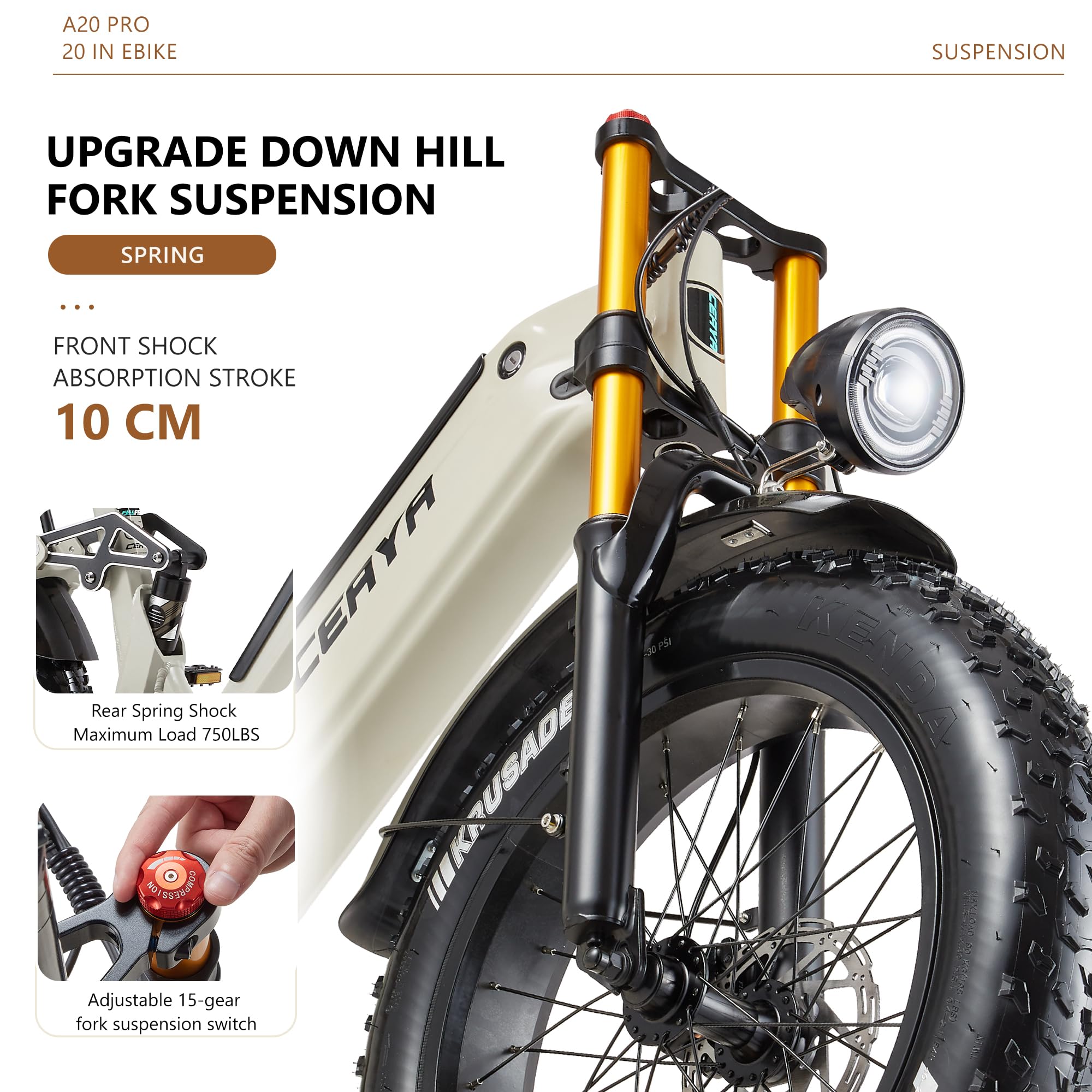 E Bike Herren Damen Elektrofahrrader E-Bike 20 Zoll mit 48V20AH Akku,7 Gang,Doppel federung Doppelscheibenbremse,Fat e Bike