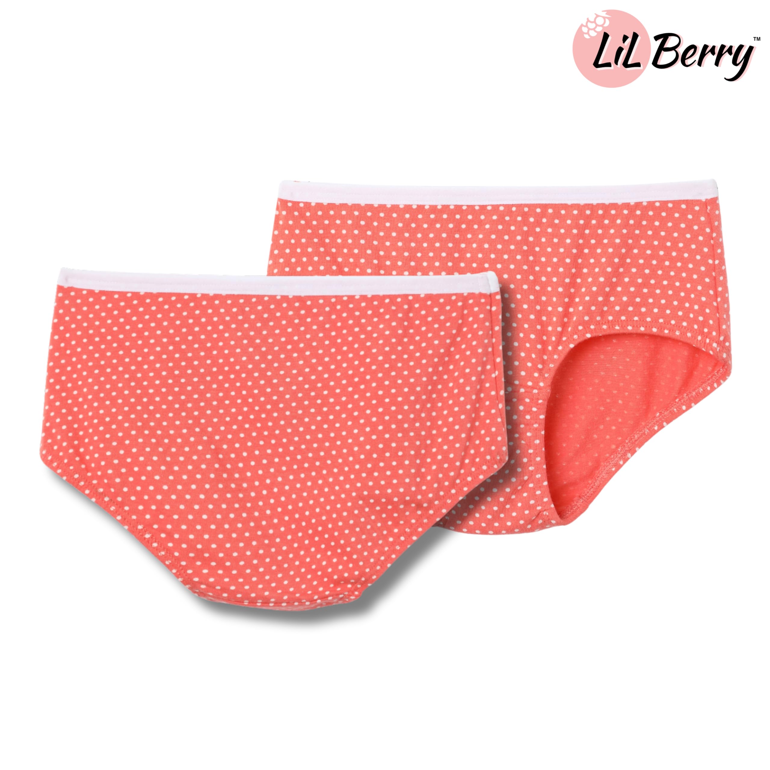 Lil Berry Girls Hipster (Panties Pack of 3) | Super Combed Cotton Elastane Kids Innerwear | Soft Stretch Briefs for Girls | AZO-Free Dyes (6-8 Yrs, Combo 2) 3
