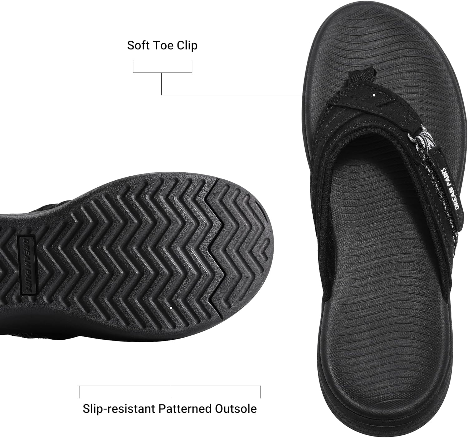 DREAM PAIRS Women's Arch Support Flip Flops Comfortable Thong Sandals - Image 4