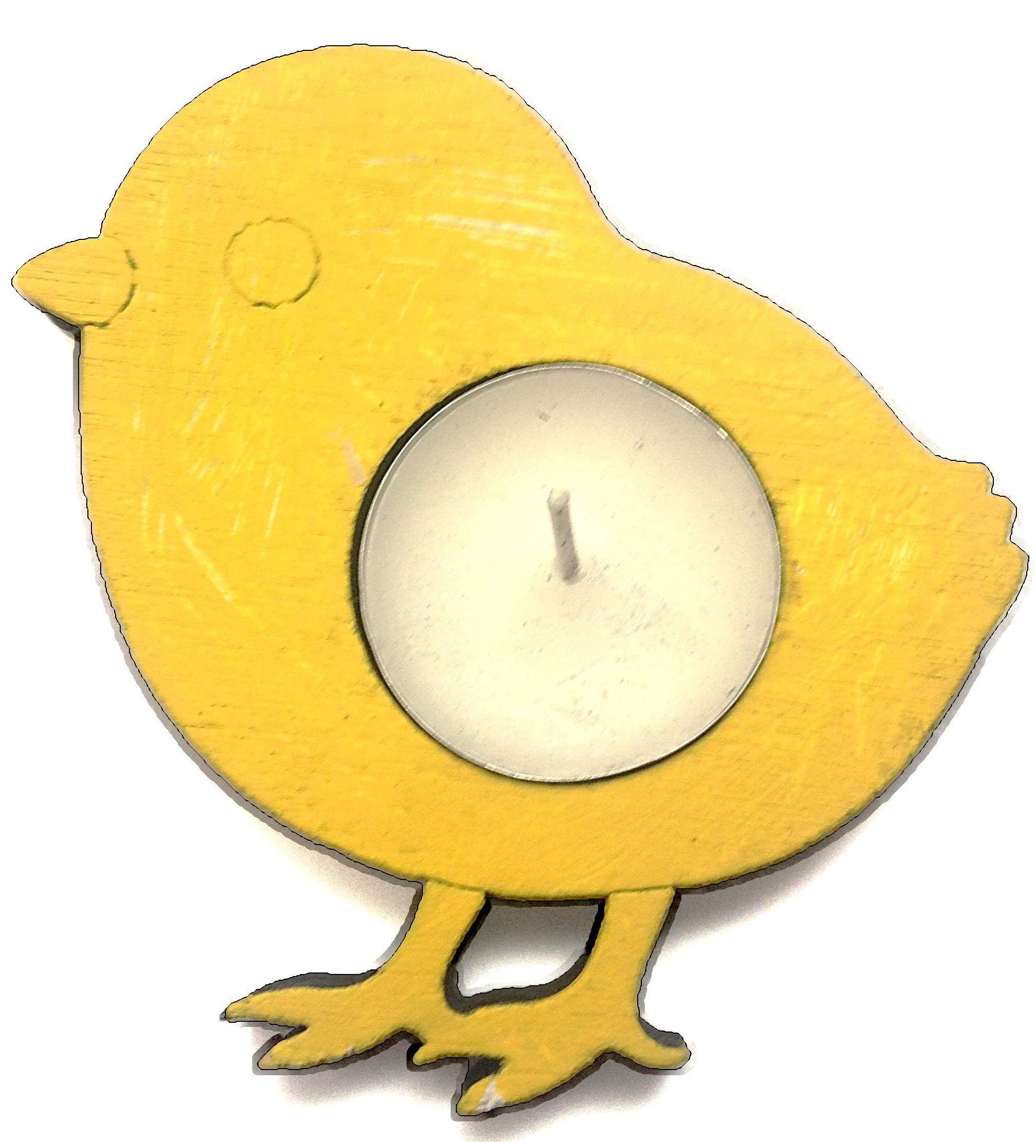 Raven Laser Cut Easter Chick Yellow Tea Light