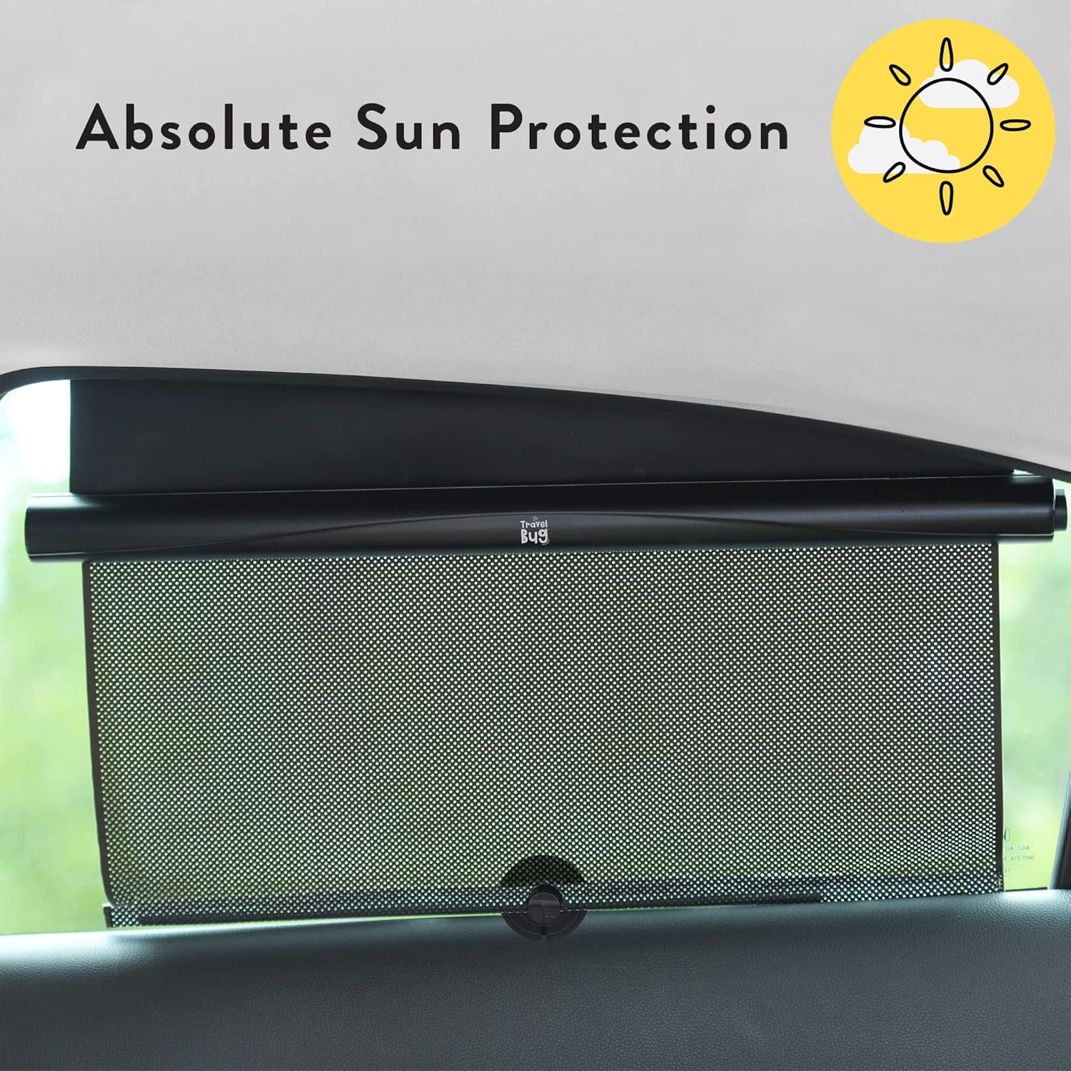 Travel Bug Flex & Fit Roller Shade - Adjustable Sun Protection for Baby in Cars, Trucks and Vans