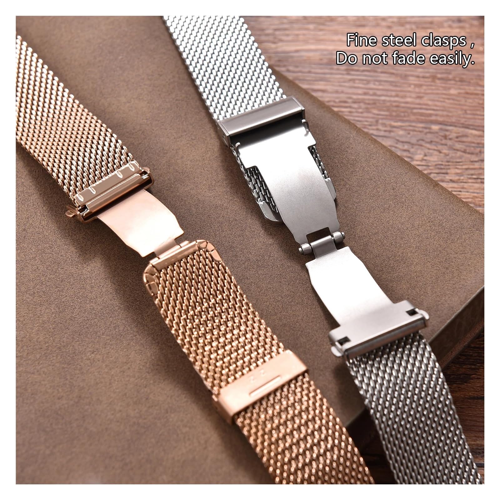 Correa de reloj de malla de acero inoxidable para hombres y mujeres, pulsera fina de liberación rápida de 18mm, 20mm y 22mm, correas de Metal