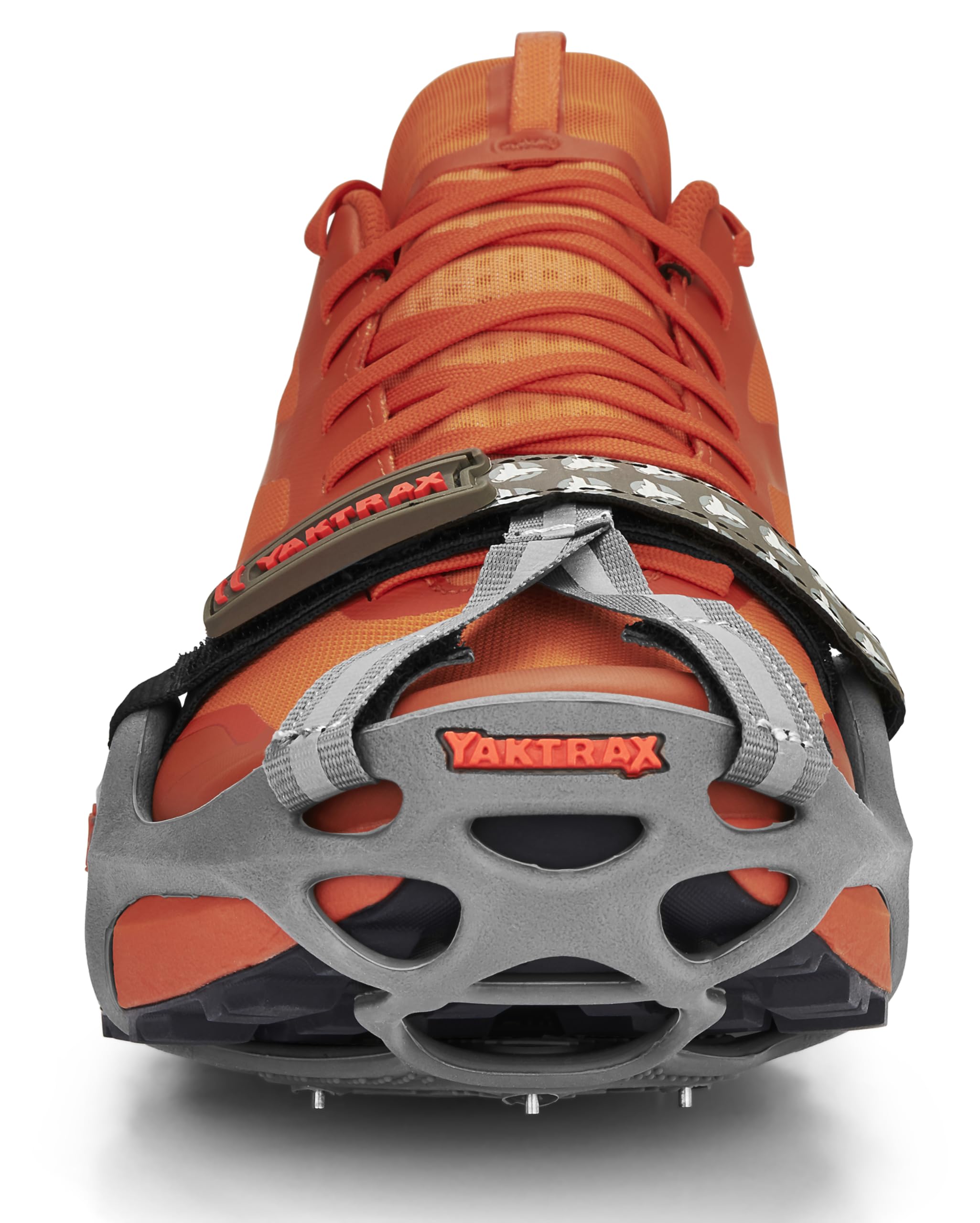 YAKTRAX Run Crampons pour Chaussures de Course, Pointes en Acier au carbure de 3 mm et bobines en Acier Inoxydable de 1,4 mm, offrent Une Traction sur la Glace et la Neige, Gris