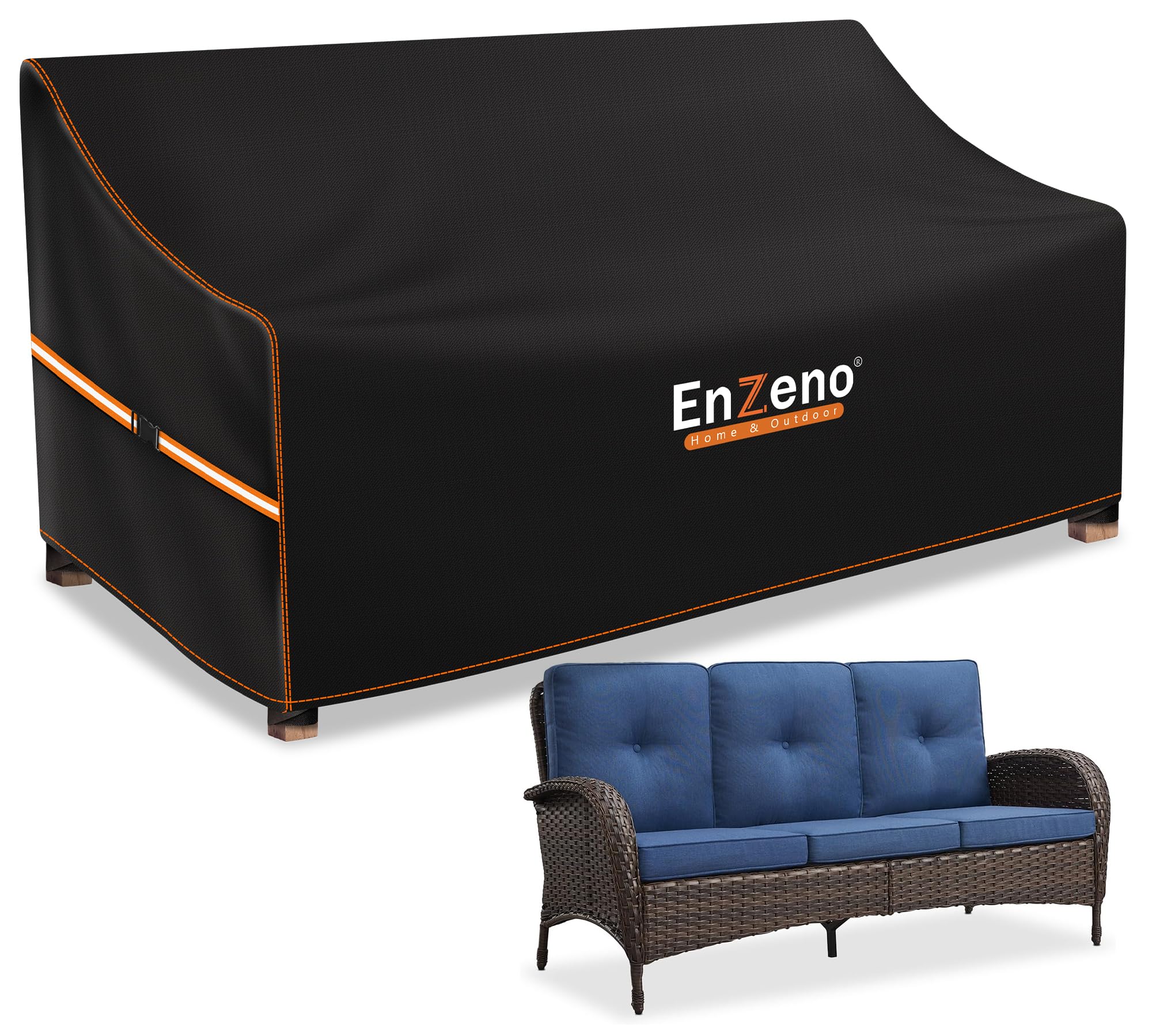 Enzeno Garden V-Shape Furniture Cover Waterproof,420D Heavy Duty Oxford Fabric Outdoor Rattan Corner Sofa Cover with Waterproof Tape (215 * 215 * 87cm) — view 10