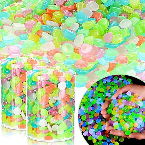 Miniatura 7 de 6000 piezas de rocas que brillan en la oscuridad, piedras que brillan en la oscuridad, piedras brillantes para decoración al aire libre, piedras