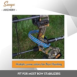 SUNYA Archery Bow Wrist Sling, 550 Paracord Strap Comfortable on Hand.100% Full Grain Leather Yoke, Multiple Camo Colors.Fit Compound Bow Stabilizer & Recurve. (Lily 36)