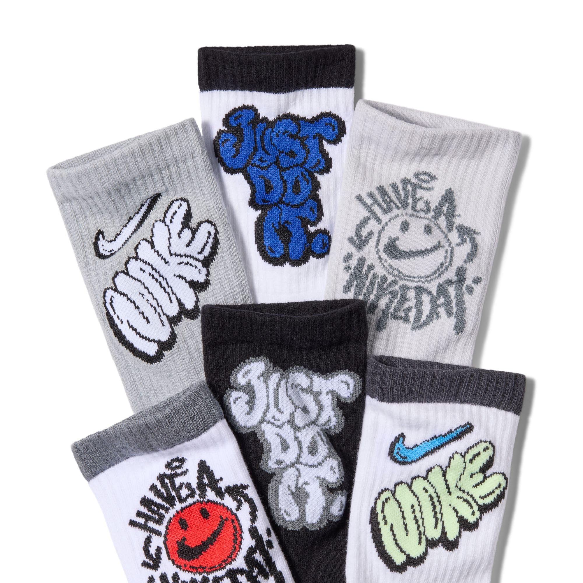 Nike Unisex Kids' Everyday Cushioned Crew Socks (6-Pack) | Boys and Girls