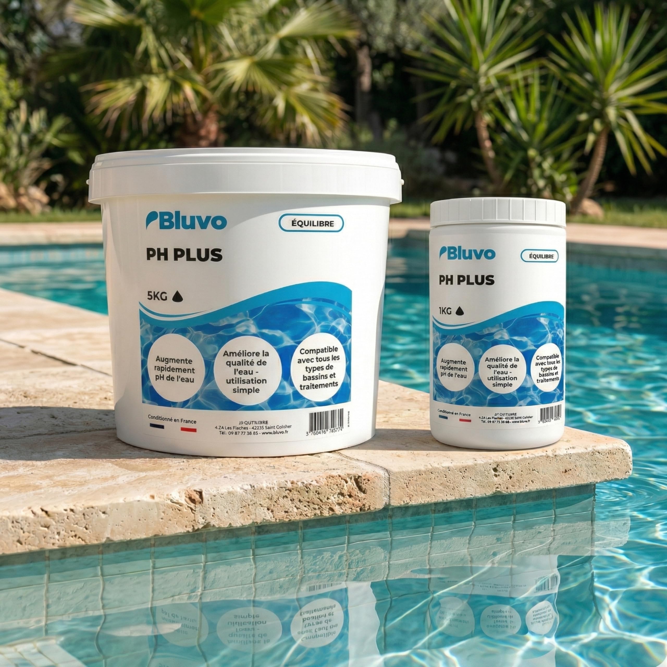 pH Plus Piscine – Rehausseur de pH en Poudre | Augmenter Le pH de l’Eau Rapidement | Traitement Eau Piscine & Spa | Formats 1 kg et 5 kg | Conditionné en France (1KG)