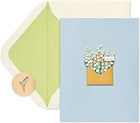 Papyrus Blank Mother's Day Thinking of You Card with Flowers - Premium Handcrafted Greeting Card