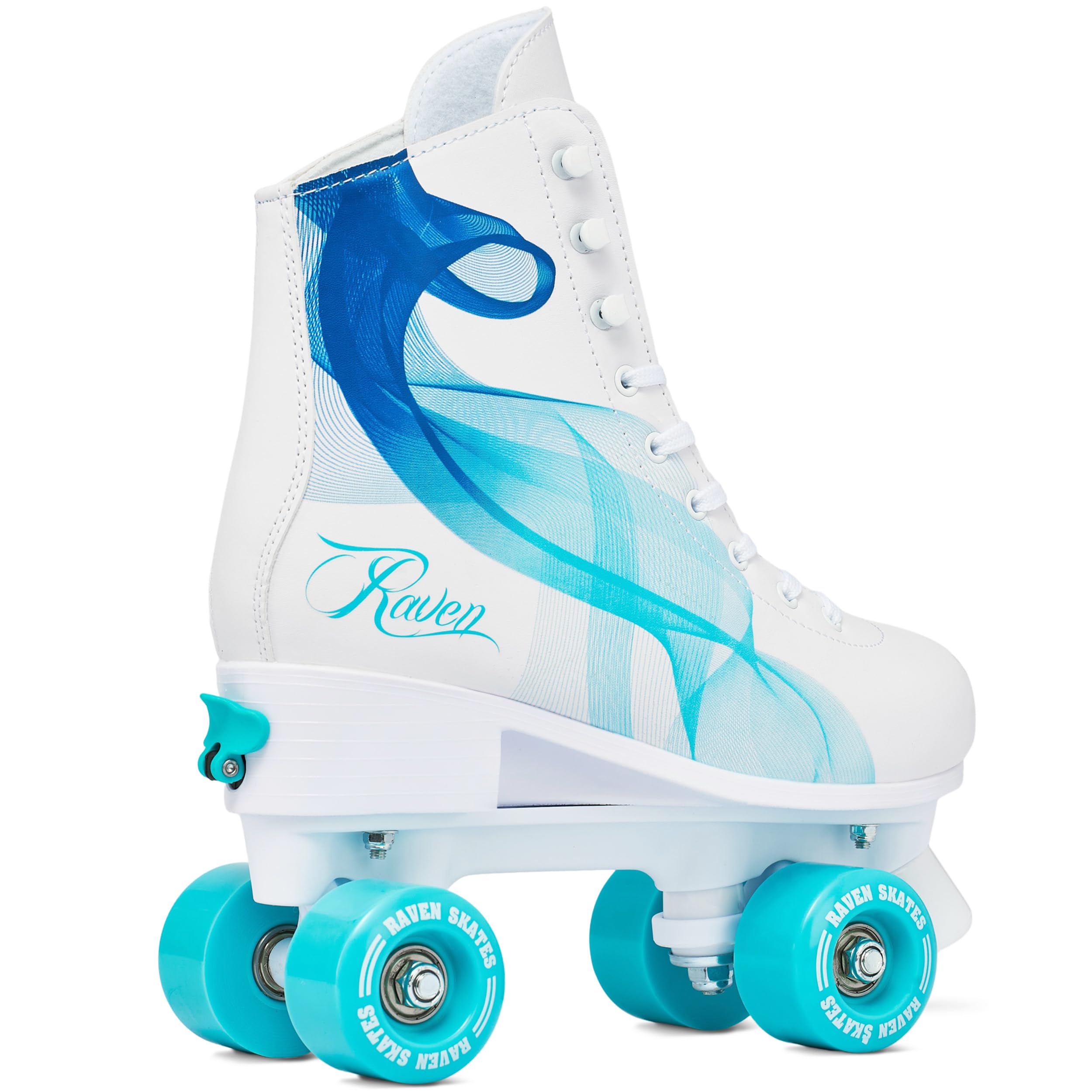 RAVEN - Rolschaatsen voor kinderen en volwassenen - Duurzame PVC-remmen, rubberen wielen - Serena Black/Mint, 39-42 (25-26,5 cm