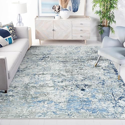 Miniatura 113 de Alfombras de área de 5 x 7 pies para sala de estar, antideslizante, lavable, resistente a las manchas, alfombra abstracta moderna de gran área