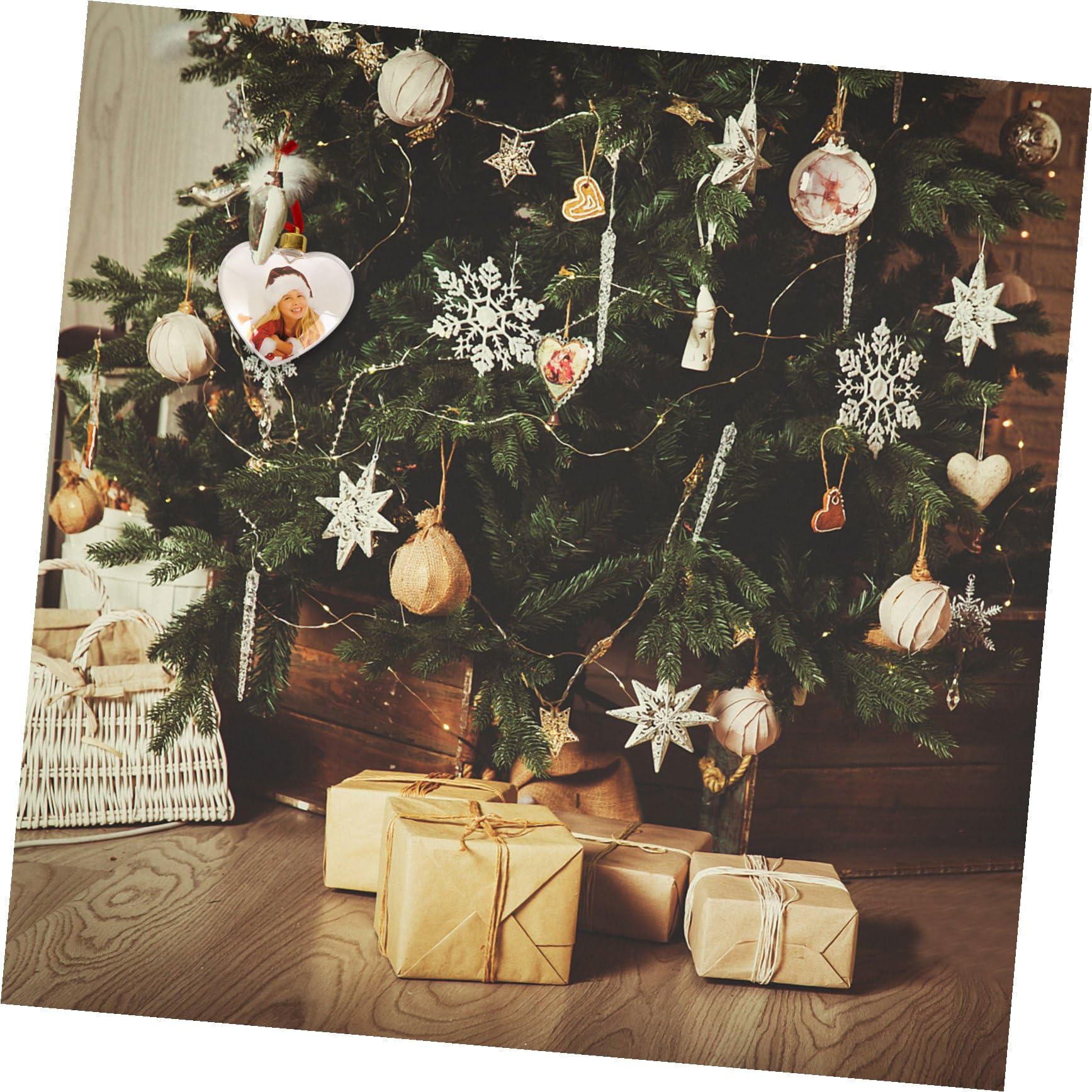 Vaguelly Decorazioni da Appendere per Festa in Plastica Bianca 6 Pezzi, Cornici per Foto Fai-da-te Eleganti e Pendenti Decorativi per Atmosfera Accogliente