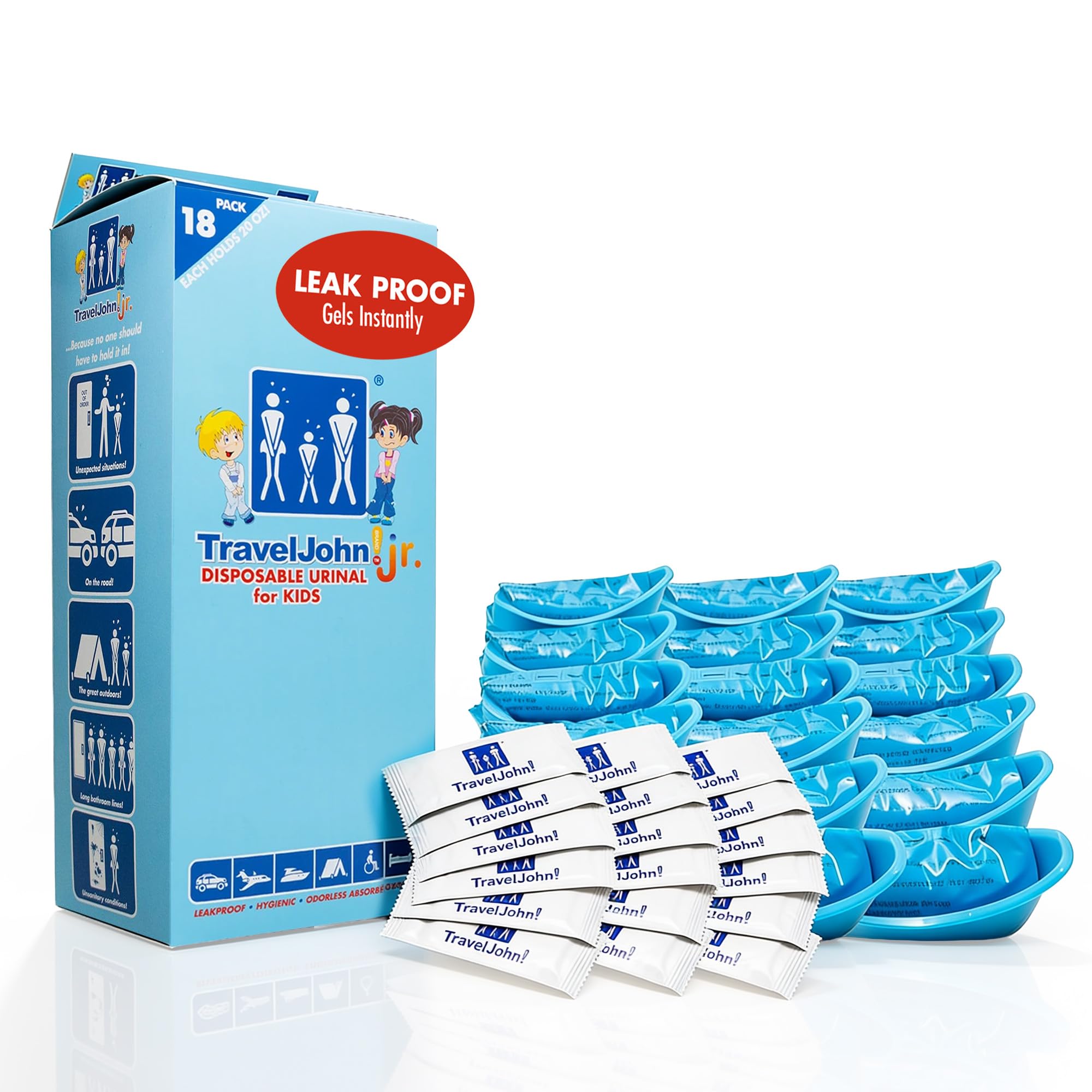 Travel John TravelJohn Jr. Disposable Urinal (TJ1H) - 18 Pack