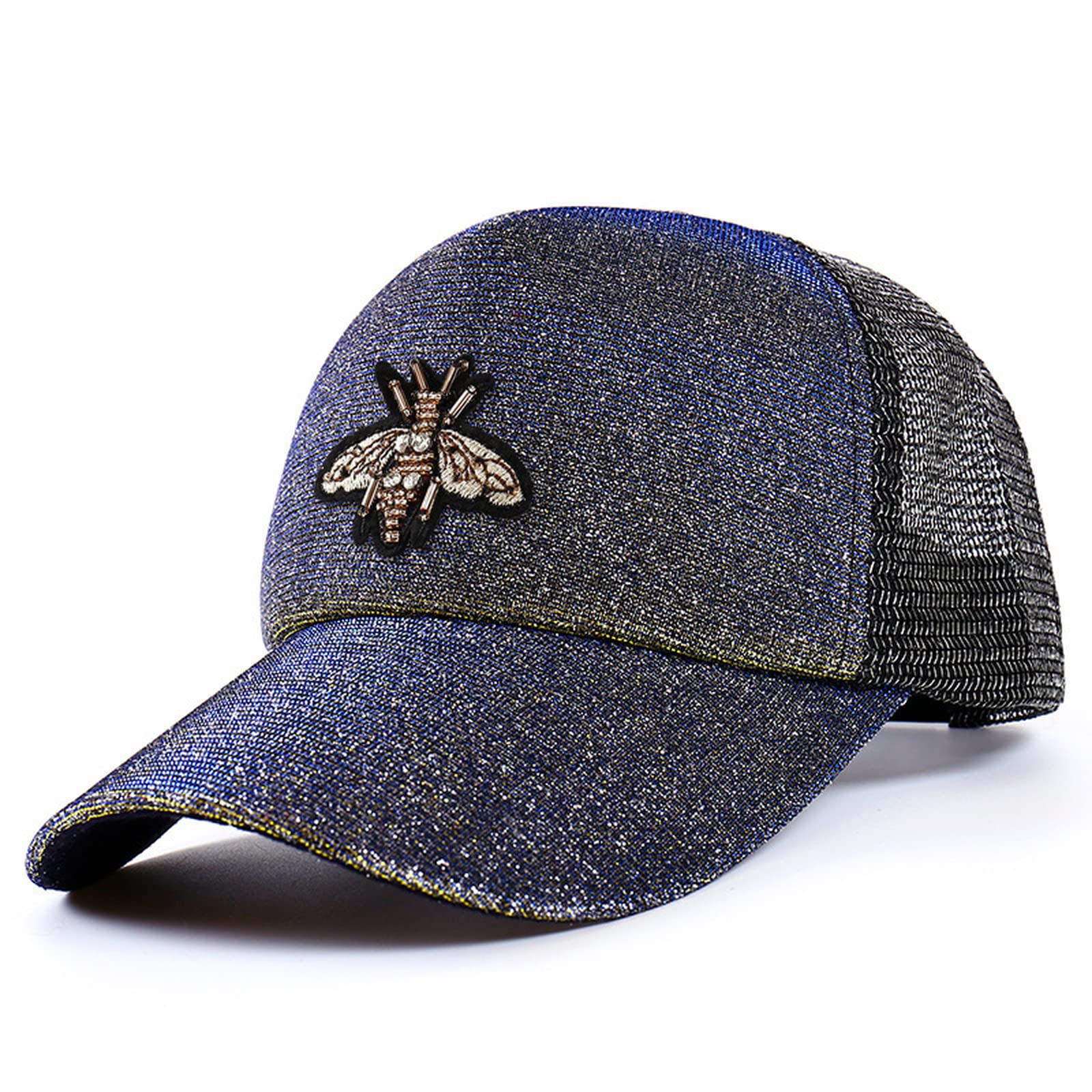 Casquette solaire cristalline fluorescente avec motif nouille dégradé et papillon