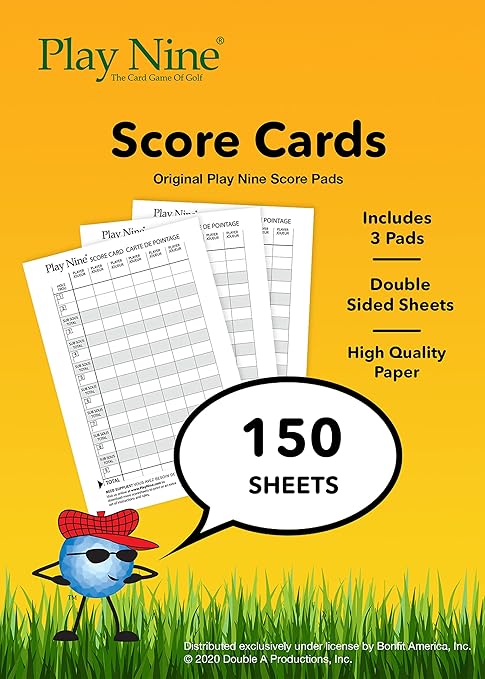 Amazon.com: Play Nine: The Card Game of Golf! Original Score Cards- 3 ...