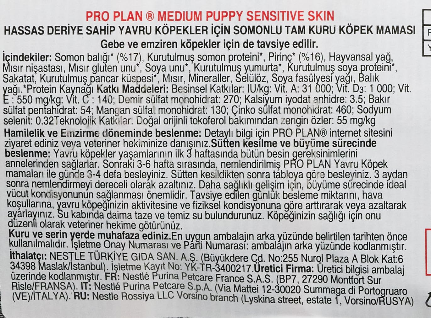 Pro Plan Medium Puppy Sensitive Skin, Welpenfutter trocken, reich an Lachs, 2er Pack (1 x 3 kg)