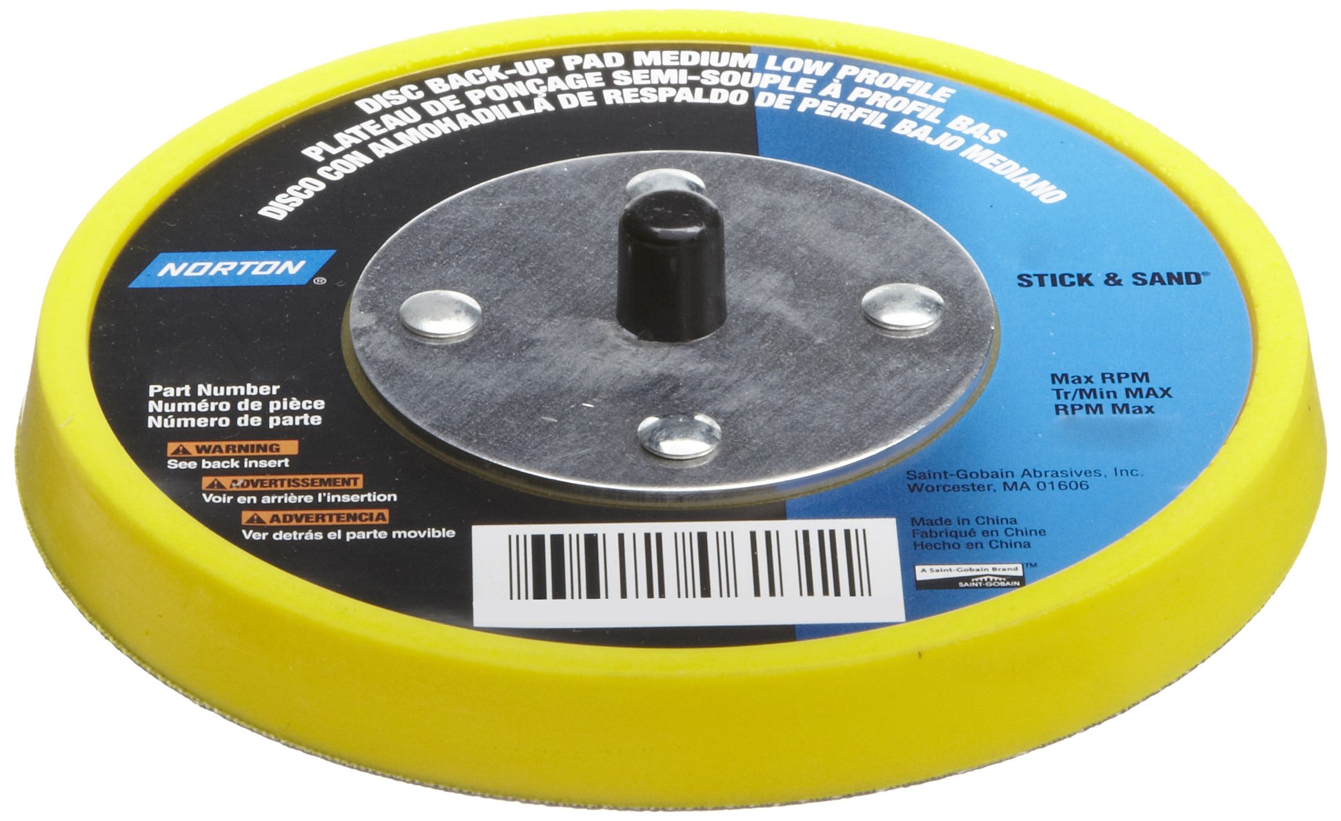 Norton Pressure Sensitive Adhesive Medium Low-Profile Pad, 5