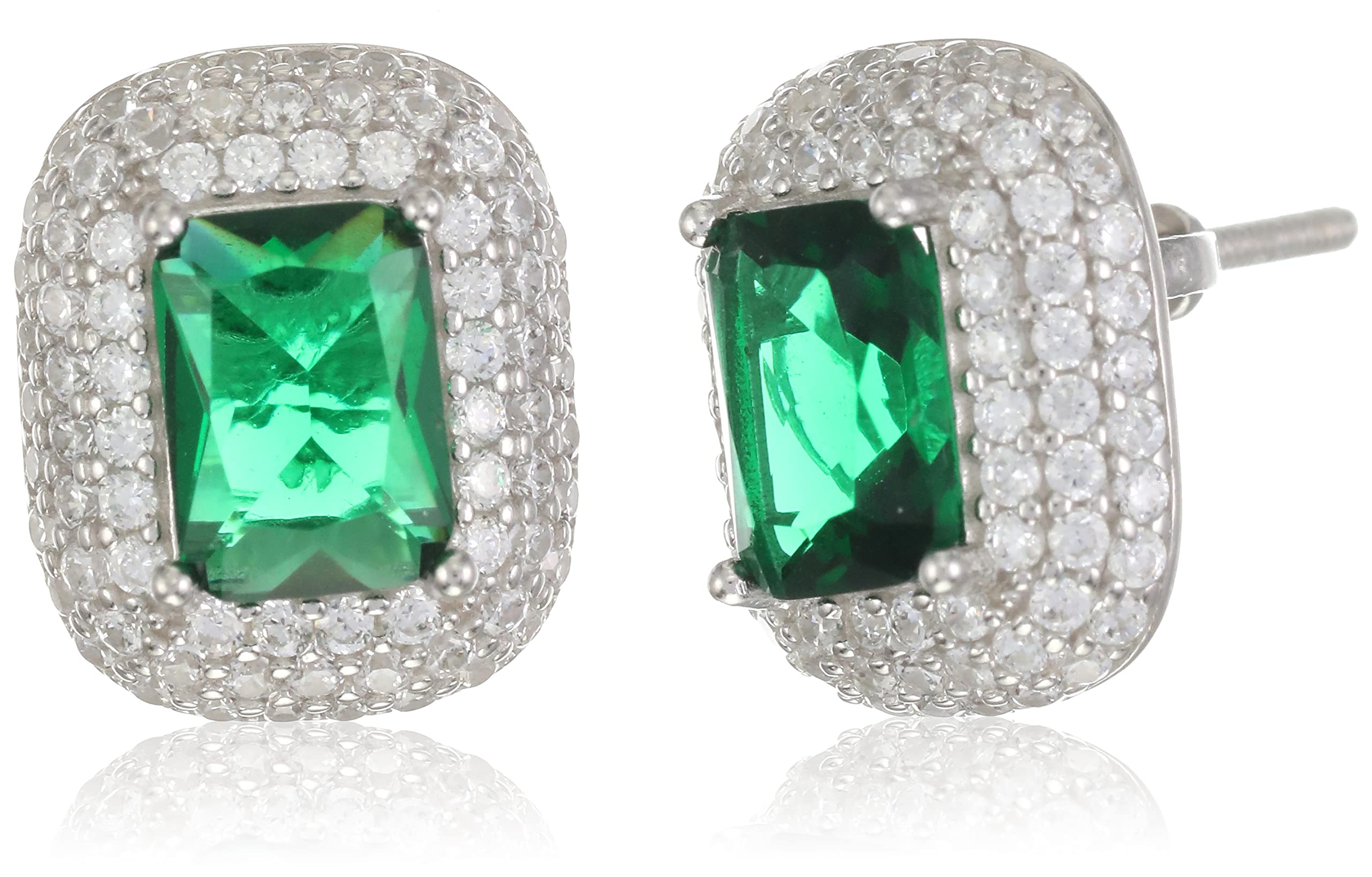 Miss Jo 92.5 Sterling Silver | A Newly Design Emerald Shape Stud Earrings with Cubic Zirconia Stones Set in Sterling Silver | Gift For Women And Girls (B0BVHKPB22) Amazon Price History, Amazon Price Tracker