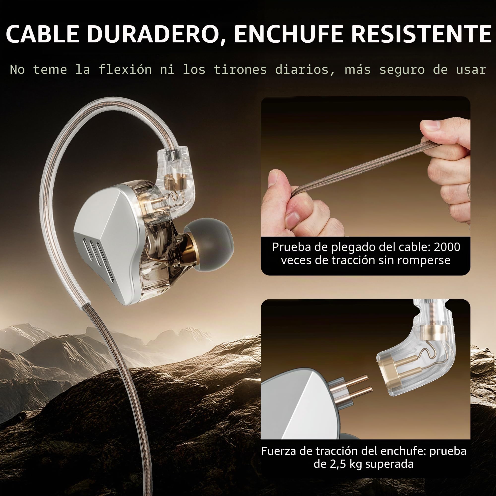 HIFI WALKER A20 Pro In-Ear Monitor Headphones – Hybrid 1BA+1DD Drivers, Detachable Cable, Stainless Steel Faceplate, High-Resolution Sound for Musicians, Singers, Audiophiles, Drummers