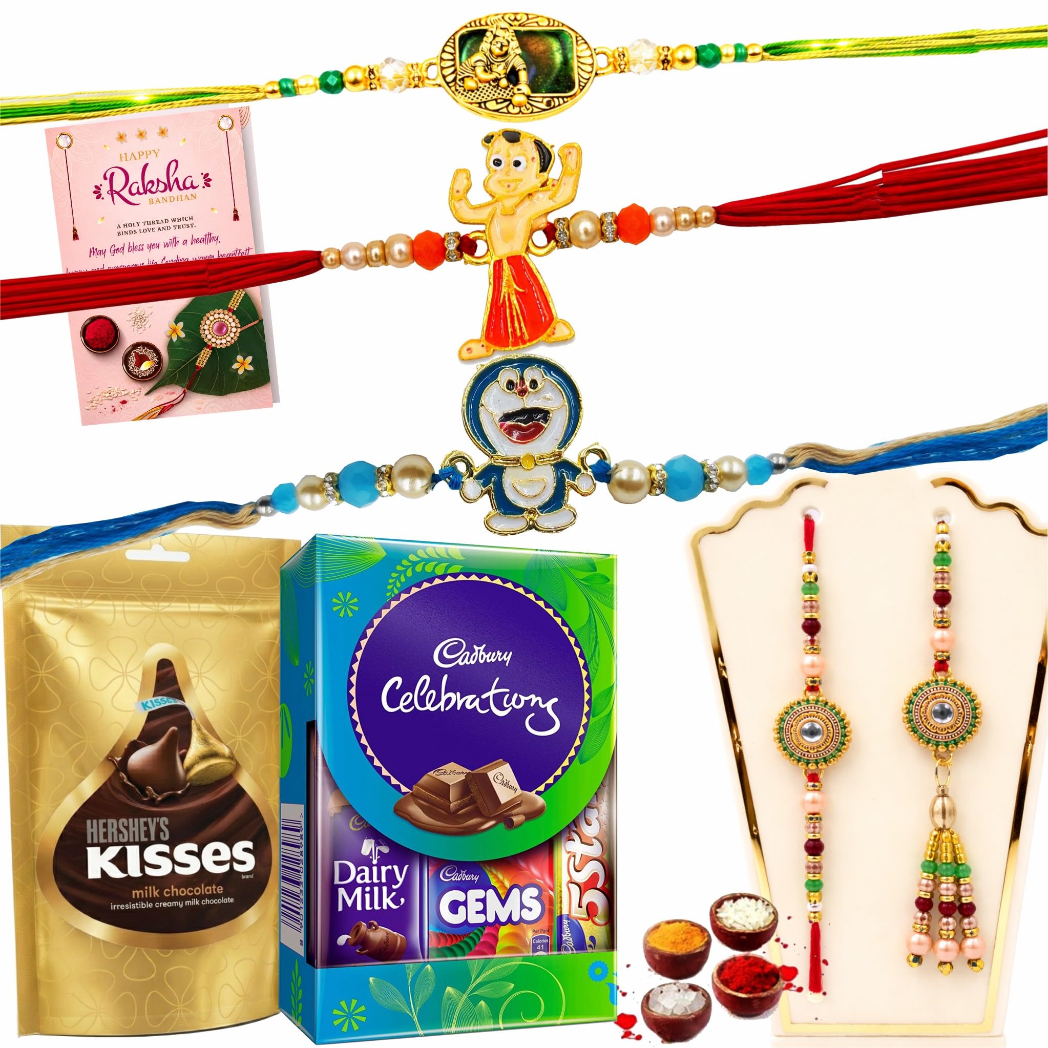 Premium Bhaiya Bhabhi Kids Rakhi Set | Rakhi Combo for Brother, Sister-in-Law, Nephew & Niece with Chocolate Gift Box of 2| Raksha Bandhan Family Pack-image-41
