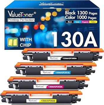 Valuetoner 130A CF350A Remanufactured Toner Cartridge 4-Pack