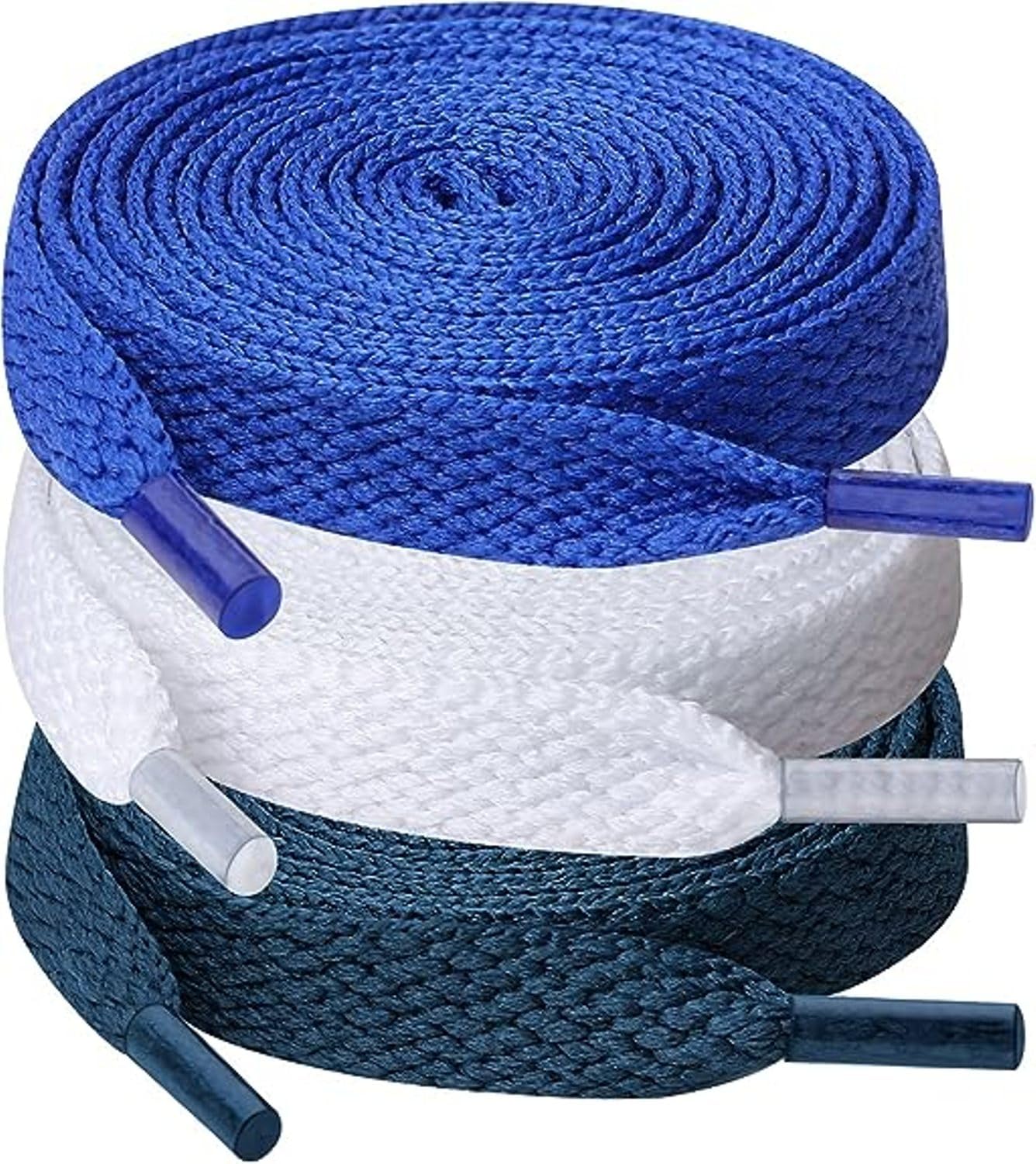 GRAH SANGRAH® 3 Pair (1 Pair Per Single Color) Flat Shoe laces for Gym, Athletic Running Sneakers (150 CM, Blue- White-Navy Blue) (B0CHJTW7N9) Amazon Price History, Amazon Price Tracker