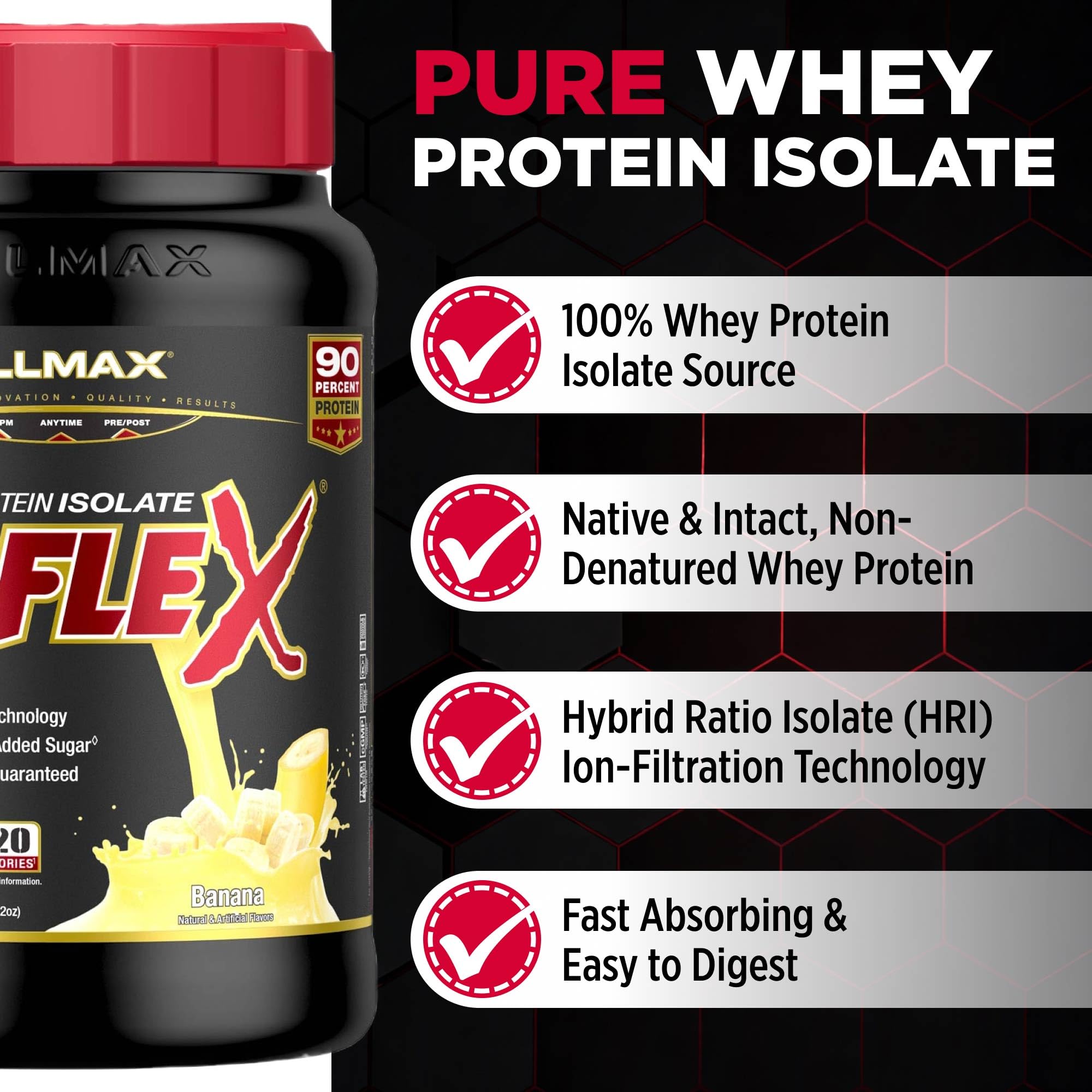ALLMAX ISOFLEX Whey Protein Isolate Banana 2 lb product thumbnail 4