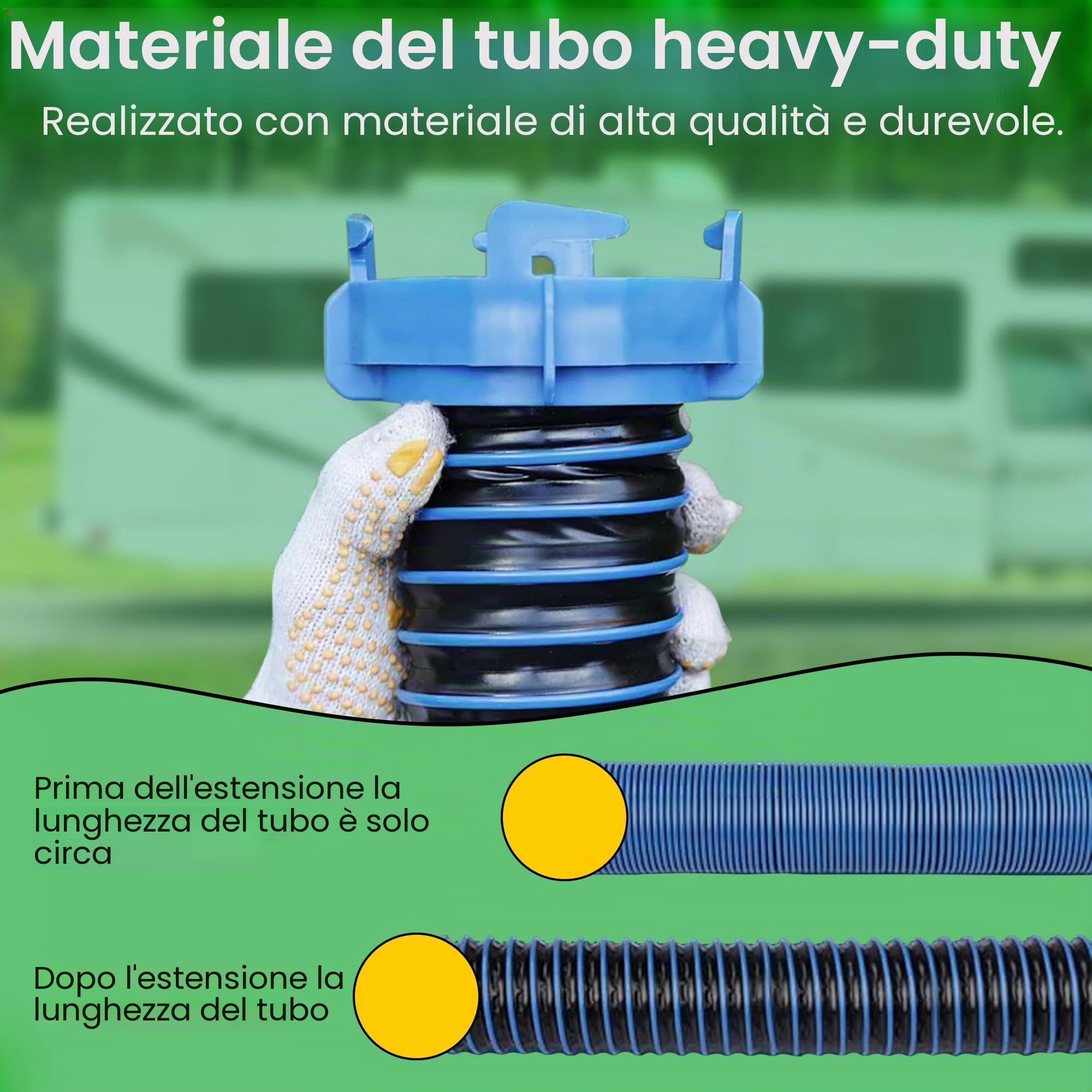 Offgridtec® Set di tubi di scarico per camper senza attrezzi, ideali per lo scarico dell'acqua e delle acque reflue