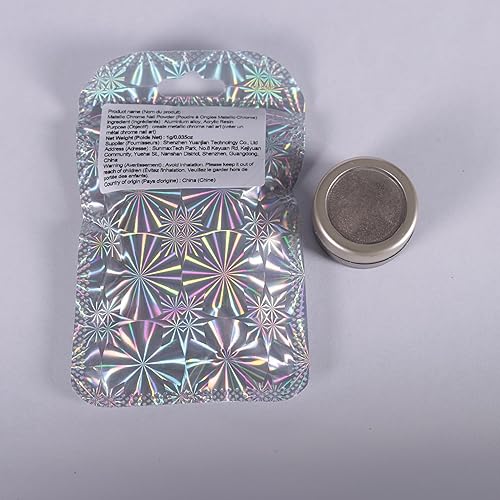 Miniatura 8 de Laza Polvo de uñas cromado, efecto espejo, polvo metálico, holográfico, brillantina glaseada, decoración de manicura, pigmento reflectante para