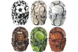 Sports-Themed 600-Piece Cupcake Liners for Sports-Themed Party Decorations