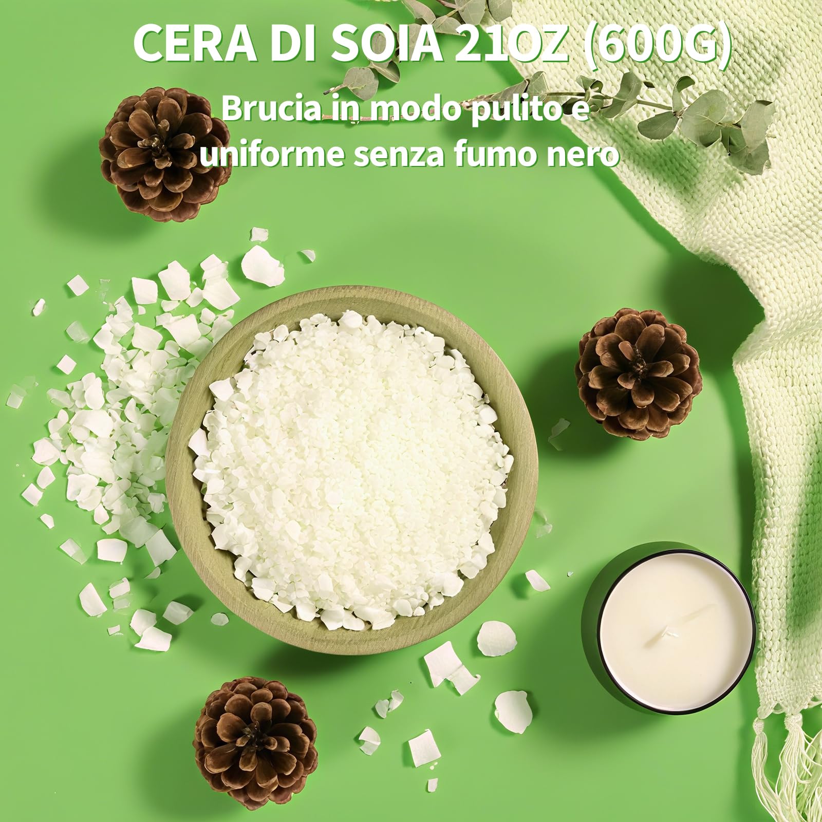 Aeraroma Kit per Realizzazione Candele, Kit per Candele di Soia per Principianti - Forniture per Candele Fai da Te Starter con Pentola di Colata da 900ml e Scatola Regalo Elegante