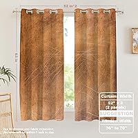 Vista 708 de Cenefas de cocina modernas con patrón de cobre marrón dorado para ventanas, cenefas opacas abstractas de marcas de arañazos y cortinas opacas