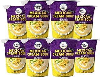 STREET SOUP Protein Instant Suppe To Go (MEXICO, 8 Stück, je 300g) - Fertige Low Carb Cremesuppen für Diät, zum Abnehmen & unterwegs - Fertiggerichte & Fertigessen vegan & glutenfrei